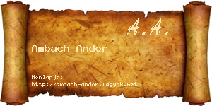 Ambach Andor névjegykártya